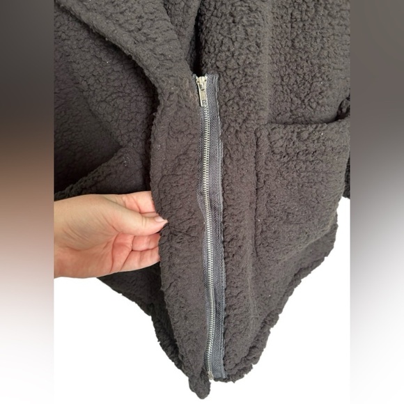 Black Sherpa zip up women’s XXL Teddy Cozy half zip Jacket - Picture 4 of 7